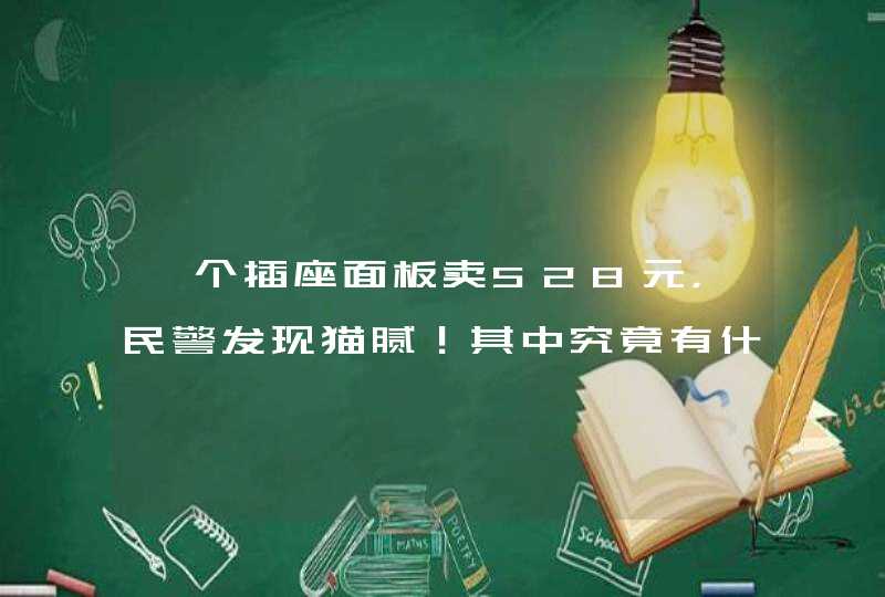 一个插座面板卖528元，民警发现猫腻！其中究竟有什么猫腻？