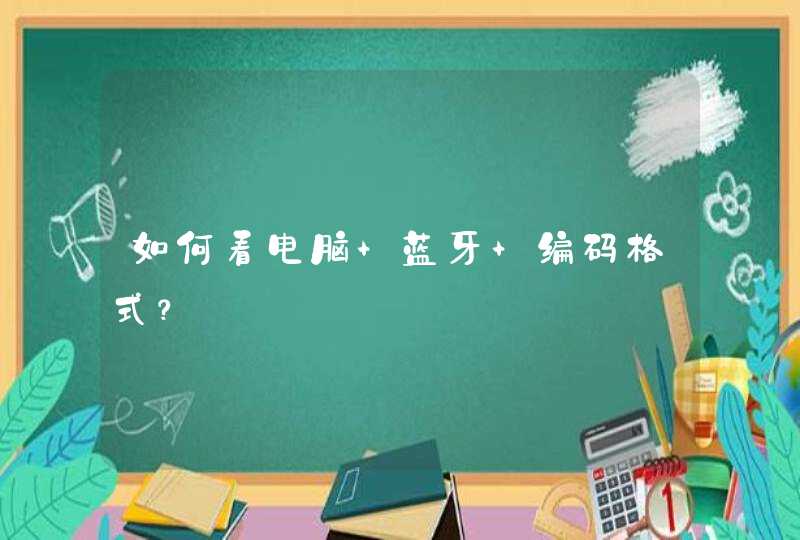 如何看电脑 蓝牙 编码格式？