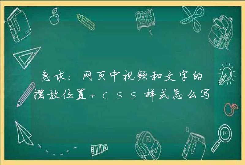 急求：网页中视频和文字的摆放位置 css样式怎么写？