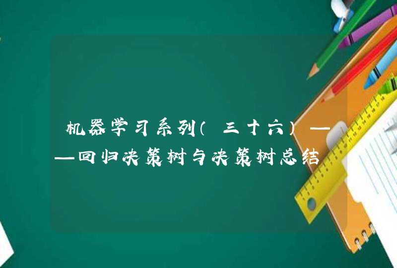 机器学习系列（三十六）——回归决策树与决策树总结