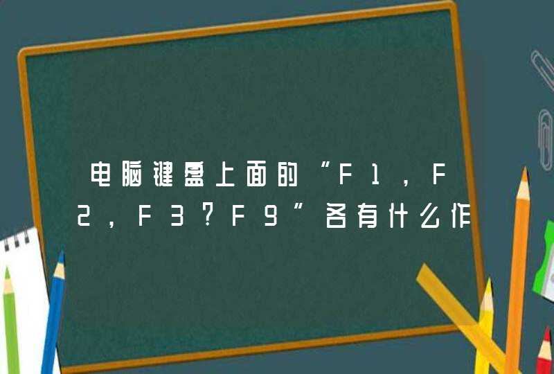 电脑键盘上面的“F1,F2,F3?F9”各有什么作用??,第1张