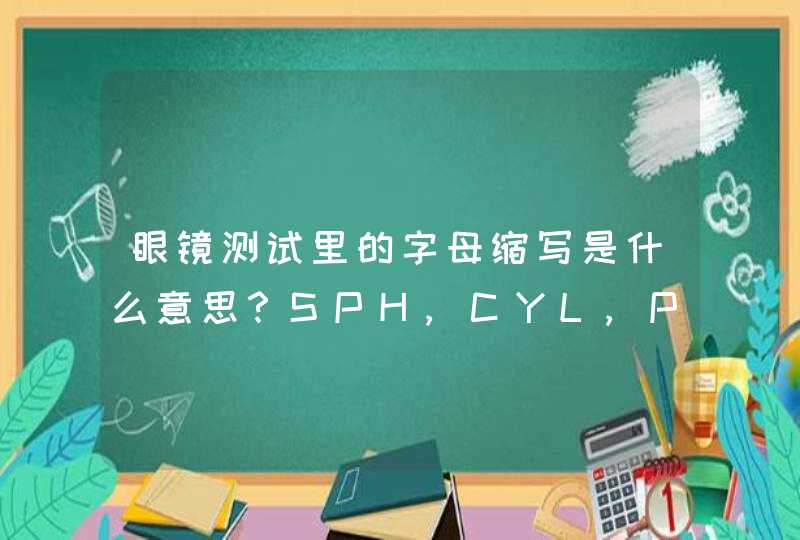 眼镜测试里的字母缩写是什么意思？SPH,CYL,PX,PY