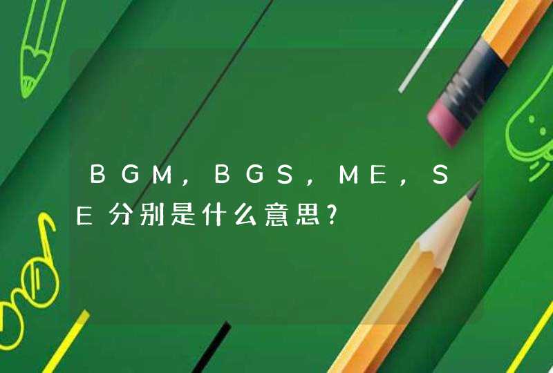 BGM,BGS,ME,SE分别是什么意思？,第1张