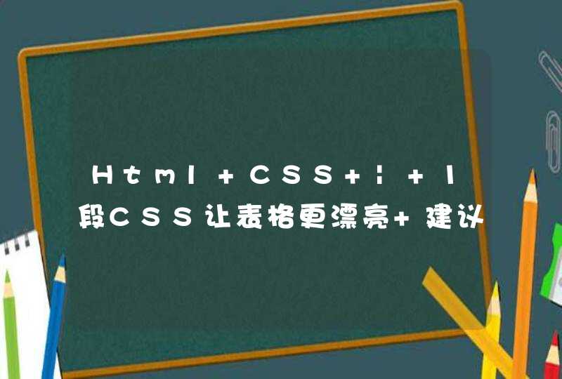 Html+CSS | 1段CSS让表格更漂亮 建议收藏