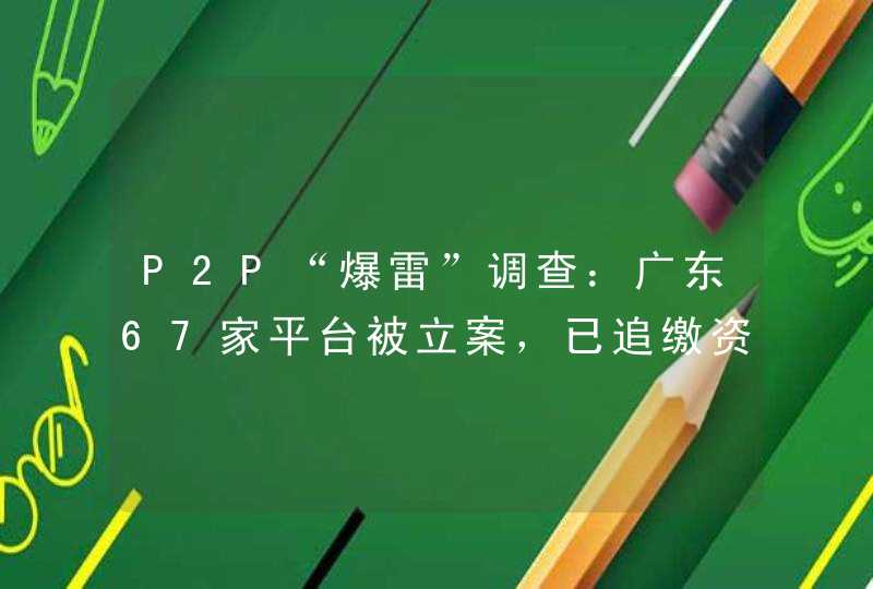 P2P“爆雷”调查：广东67家平台被立案，已追缴资金10亿元