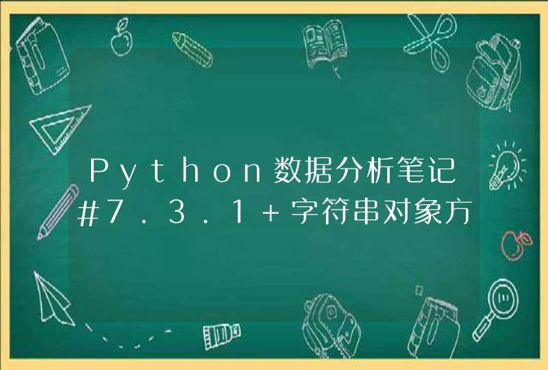 Python数据分析笔记#7.3.1 字符串对象方法