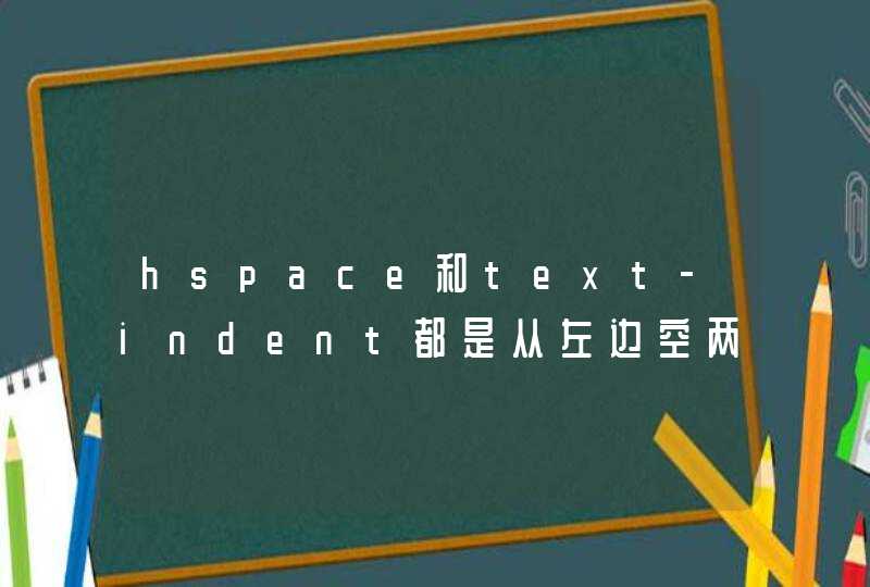 hspace和text-indent都是从左边空两格出来,到底有什么区别