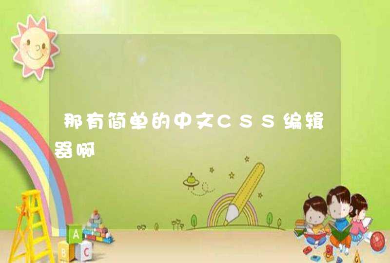 那有简单的中文CSS编辑器啊,第1张