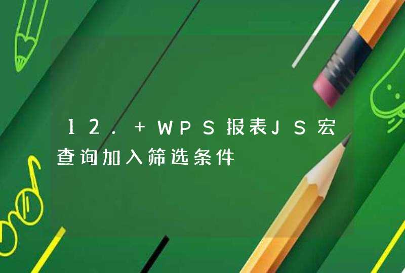 12. WPS报表JS宏查询加入筛选条件,第1张