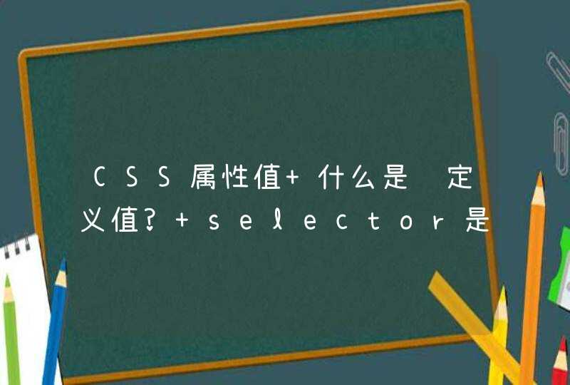 CSS属性值 什么是预定义值? selector是什么？,第1张