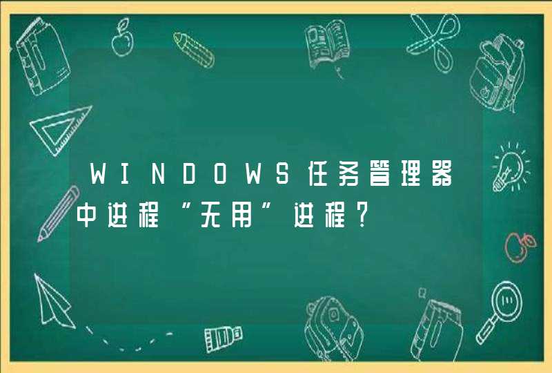 WINDOWS任务管理器中进程“无用”进程？