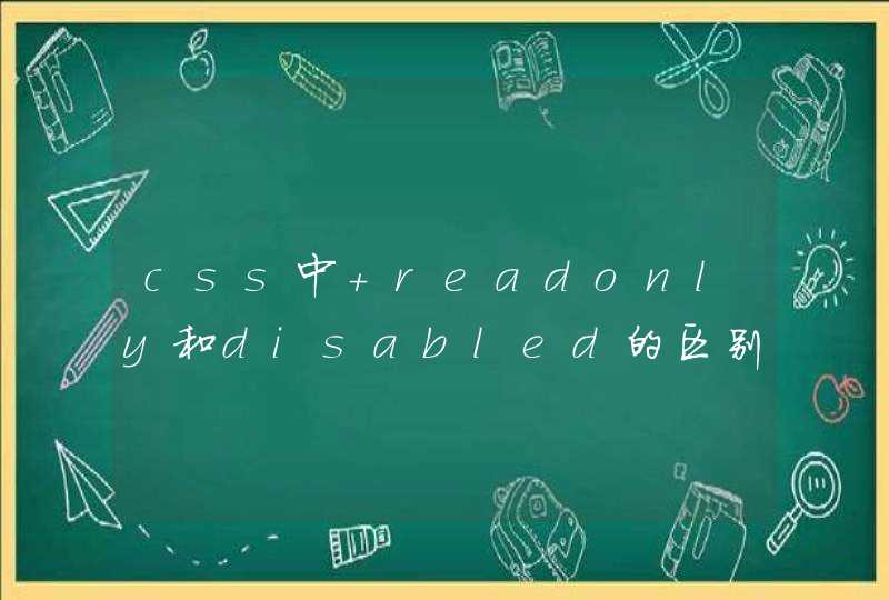 css中 readonly和disabled的区别