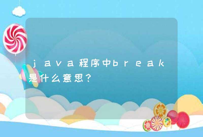java程序中break是什么意思？