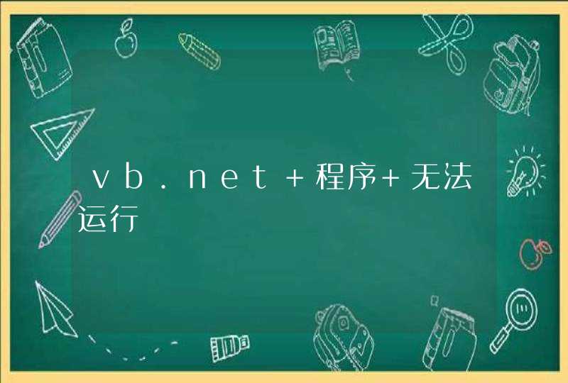 vb.net 程序 无法运行